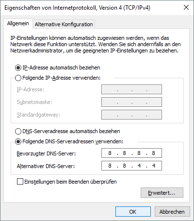 dns-server-adresse-manuell-vergeben