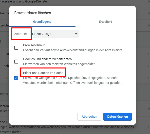 Browserdaten löschen