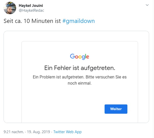 Error 404 bei Google