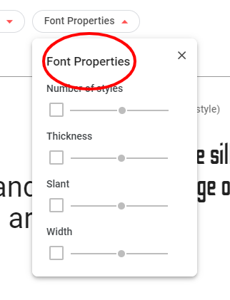 Font properties