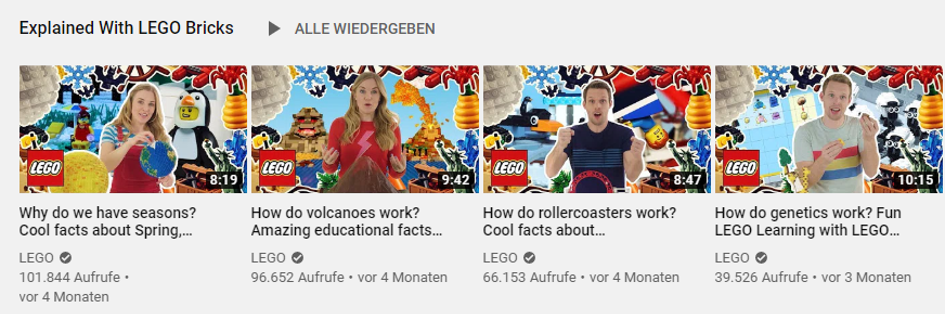 Lego auf Youtube