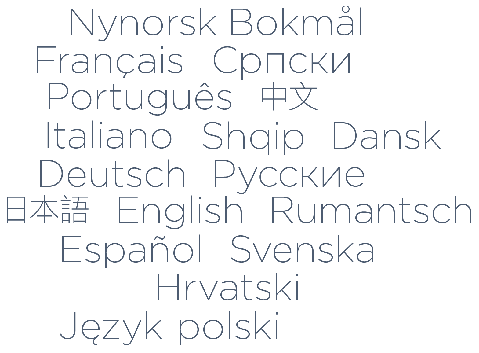 Languages that can be used in the Designer website builder to create a multilingual website: German, English, French, Italian and many more.